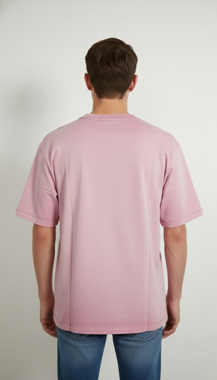 Classic Fit Solid Pink T-Shirt